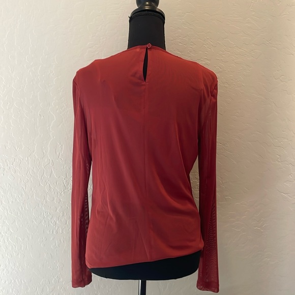 Rebecca Minkoff Sheer rose Long Sleeve Top Medium - Picture 4 of 6